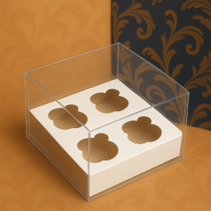 4 CUPCAKE BOXES CLEAR