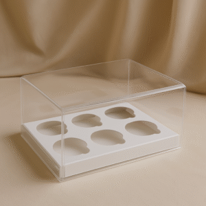 6 CUPCAKE BOXES CLEAR