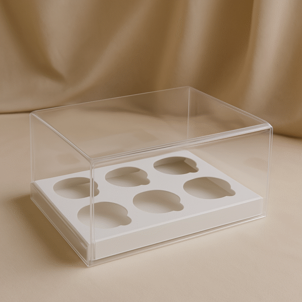 6 CUPCAKE BOXES CLEAR