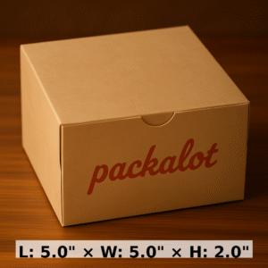 5x5x2 inchs white and kraft box