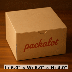 6x6x4 inchs white and kraft  box