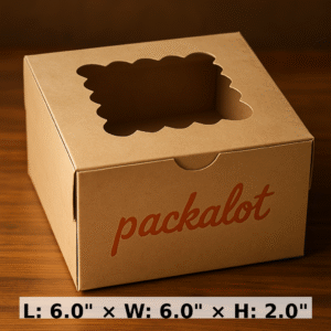6x6x2 inchs white and kraft window box