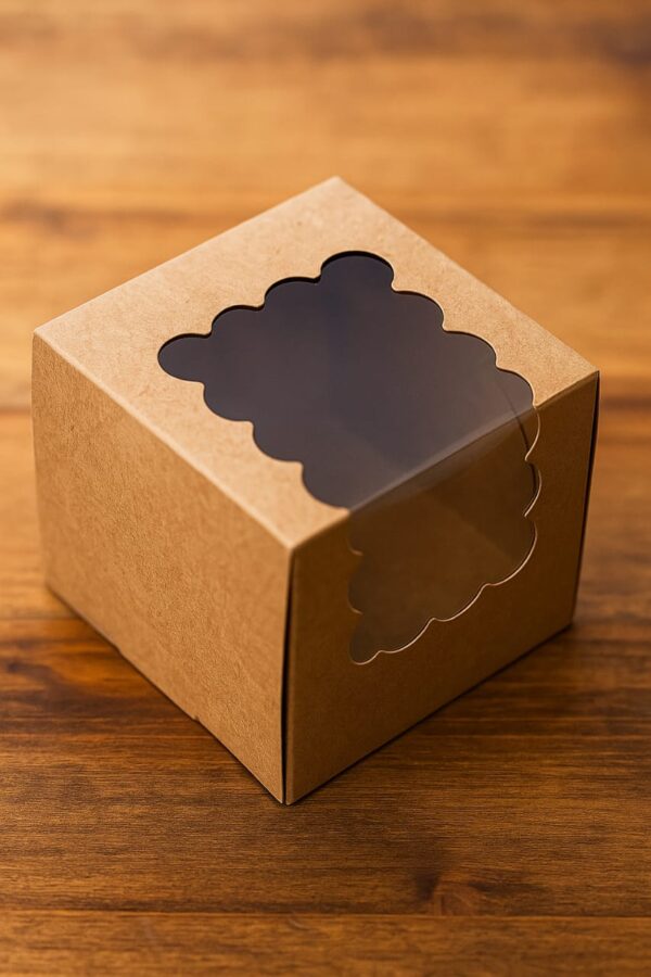 single cupcake kraft window