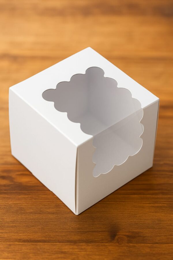 single cupcake white window