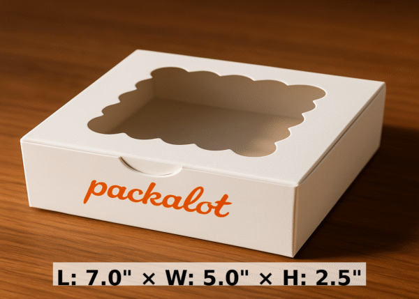 7x5x2.5 inchs white and kraft  window box
