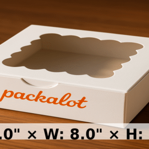 8x8x2 inchs white and kraft window box
