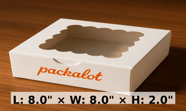 8x8x2 inchs white and kraft window box