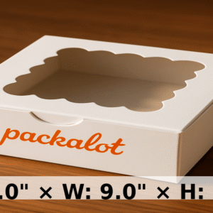 9x9x2 inchs white and kraft window box